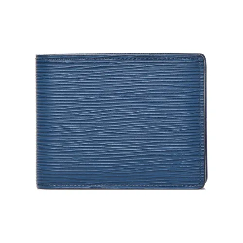 LOUIS VUITTON Кошелек из кожи EPI Унисекс Синий
