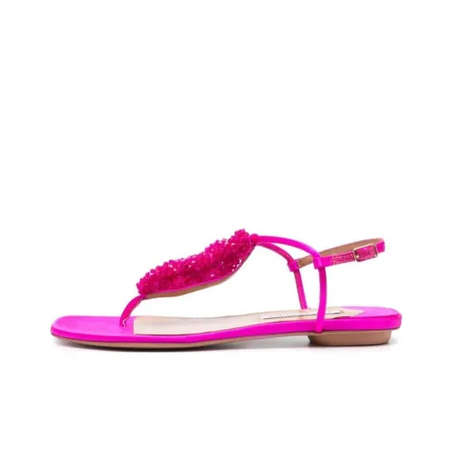 AQUAZZURA Натуральная кожа шлепанцы женские фуксия