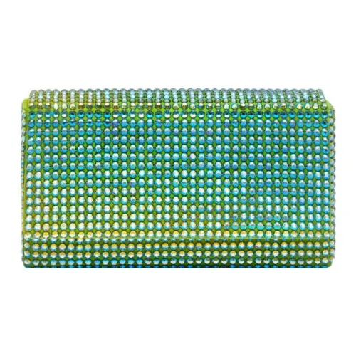 AMINA MUADDI Paloma Шелк с Вискозой Одно Плечо Через Плечо Клатч Экстра Маленький Женский Зеленый