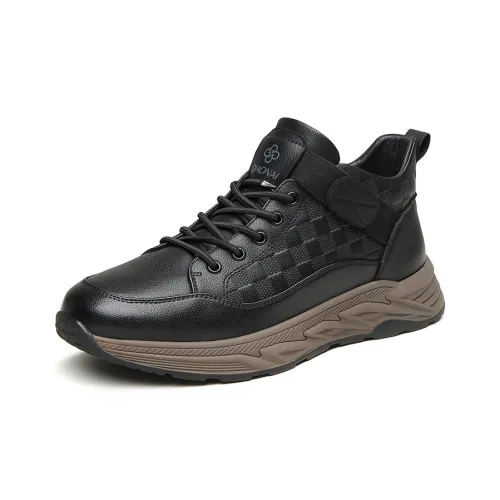 QIAONAI Мужские повседневные туфли High Top Черные Мужские