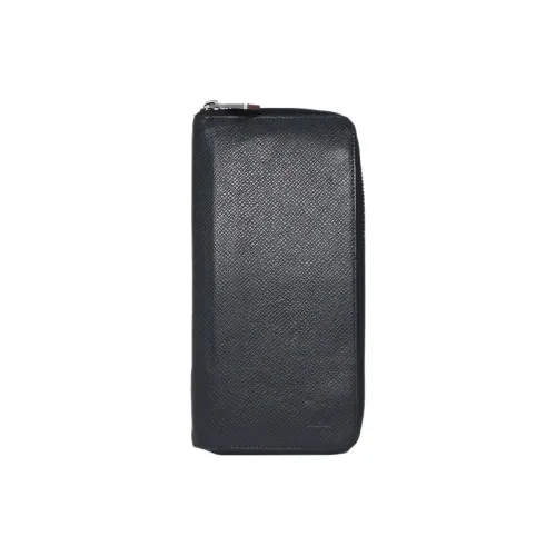 LOUIS VUITTON Zippy Taiga Кошелек из коровьей кожи большой унисекс черный