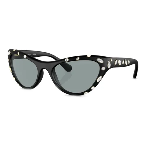 Swarovski Нейлон Кристалл Swarovski Кошачий глаз Солнцезащитные очки Женские Черный