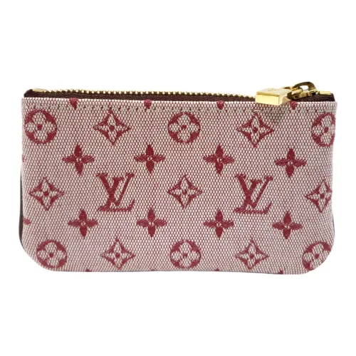 LOUIS VUITTON Холст и кожа клатч кошелек кошелек для монет мини женский кошелек темно-красный