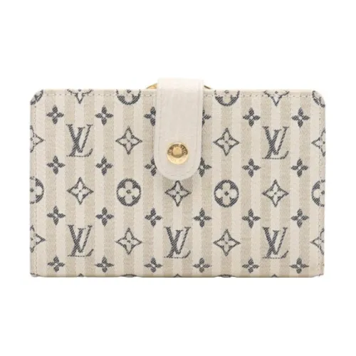 LOUIS VUITTON Croisette Холст с кожей Кошелек Женские Синий и Бежевый