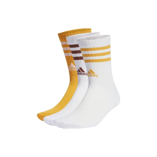 Adidas 3 шт Белый + Белый + Коричневый Унисекс MID Носки до икры