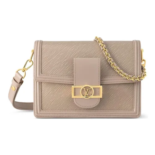 LOUIS VUITTON Dauphine Сумка через плечо из кожи EPI среднего размера женская серая