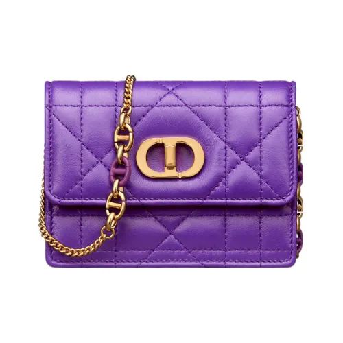 DIOR Caro Lambskin Crossbody Bag Shoulder Bag Women's Purple