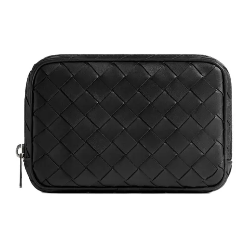 Bottega Veneta Intrecciato Коровья кожа Сумка для хранения Трумпетов Мужской Черный