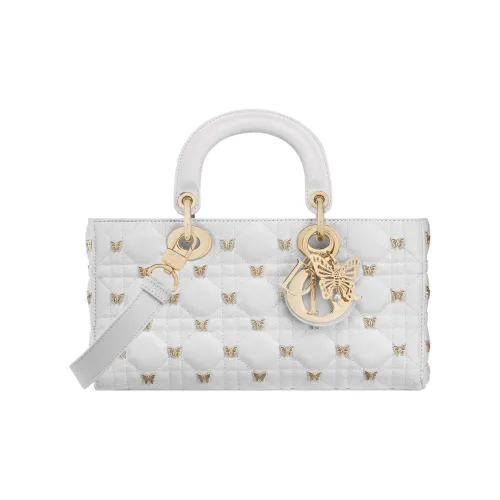 DIOR LADY D Joy Sheepskin Сумка Lady Dior Сумка через плечо Сумка среднего размера Women's White