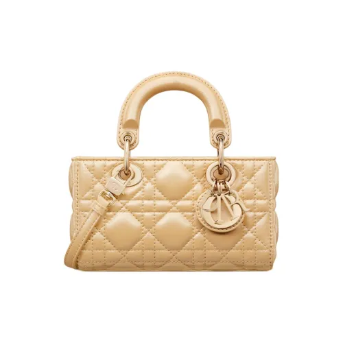 DIOR LADY D JOY Sheepskin Crossbody Bag Extra Mini Women's Light Yellow DIOR LADY D JOY Овчина Через плечо Сумка Экстра мини Женская Светло-желтая