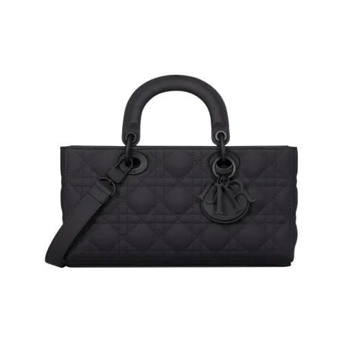 DIOR LADY D JOY Matte Calfskin Handbag Lady Dior Shoulder Bag Crossbody Bag Medium Women's Black