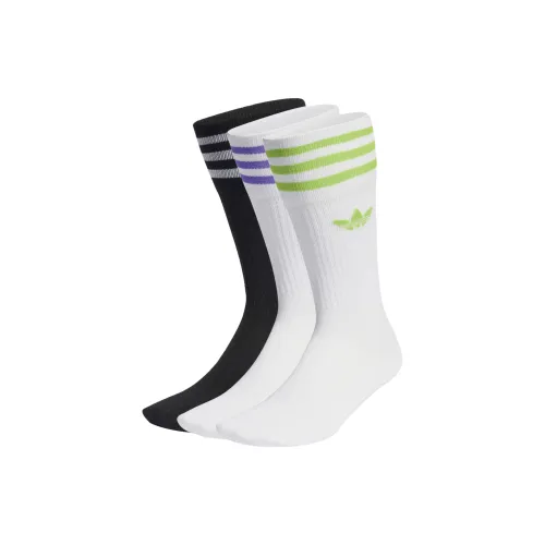adidas originals 3 шт Черный+Белый+Белый Унисекс Высокие Носки до колена