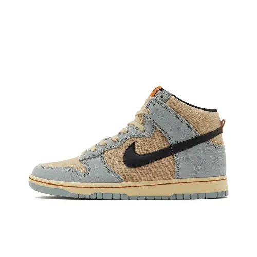nike Dunk High SE 'Конопля Hoops' Устойчивые к истиранию Высокие Кроссовки для скейтбординга Мужские Серый Коричневый Черный