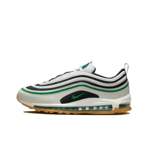 Nike Air Max 97 Амортизация Износостойкий Низкий Топ Повседневная Обувь Мужская Черный Белый Зеленый
