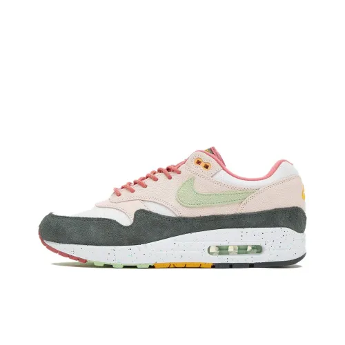 Nike Air Max 1 Амортизация Износостойкий Низкий Топ Casual Унисекс Розовый Зеленый Белый