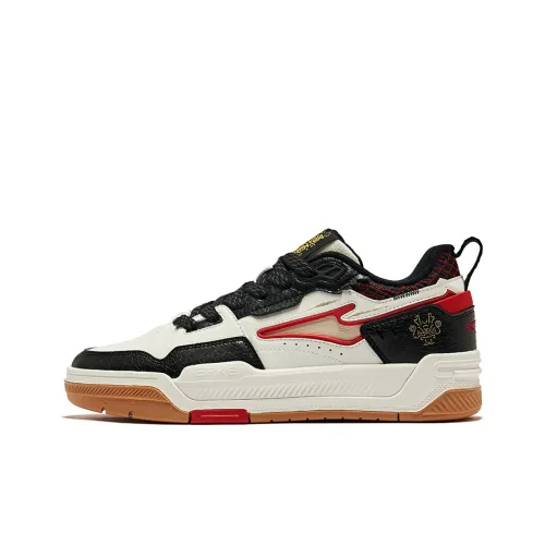 Erke Flying Phoenix Slip-resistant Abrasion-resistant Low-top Skateboard Shoes Men's White Black True Red Эрке Летающий Феникс Противоскользящие Устойчивые к истиранию Низкие Кеды для скейтбординга Мужские Белый Черный Настоящий Красный