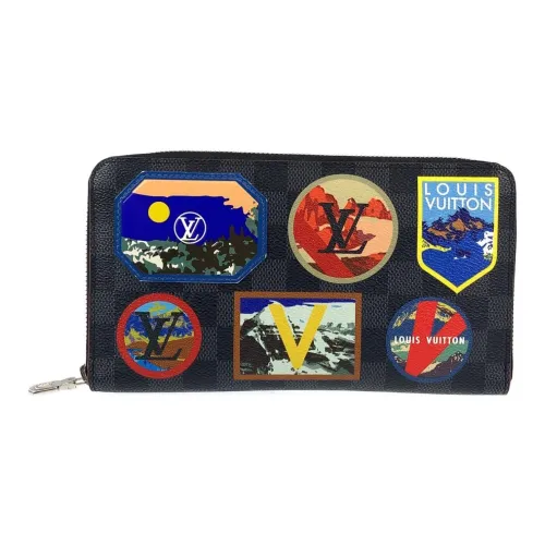 LOUIS VUITTON Холст Кошелек Мужской Черный Красный Синий