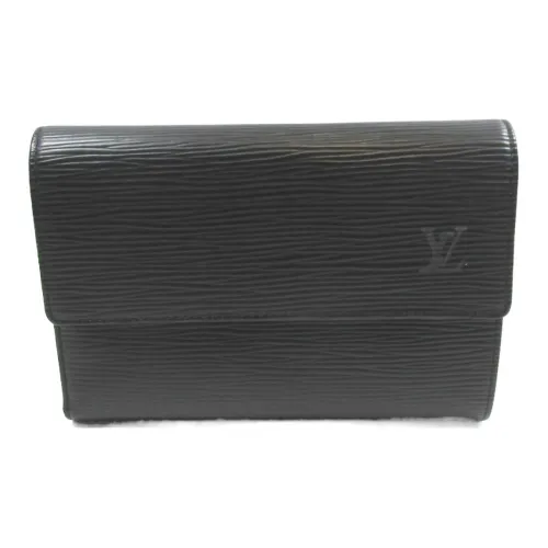 LOUIS VUITTON Кошелек из кожи EPI Унисекс Черный