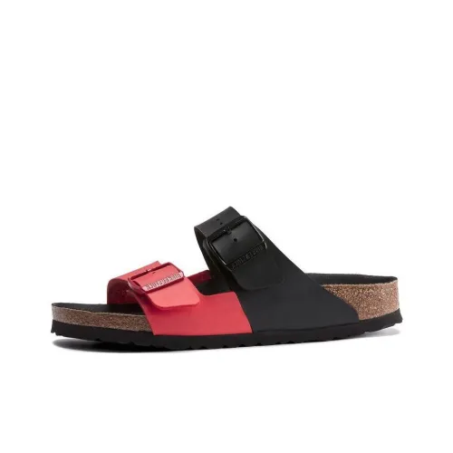 Birkenstock Arizona Сланцы Унисекс Черный Красный Узкий Версия