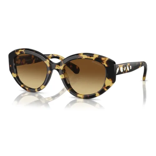 Swarovski Dextera Кристалл Ацетат Нерегулярная Форма Солнцезащитные Очки Женские Черный