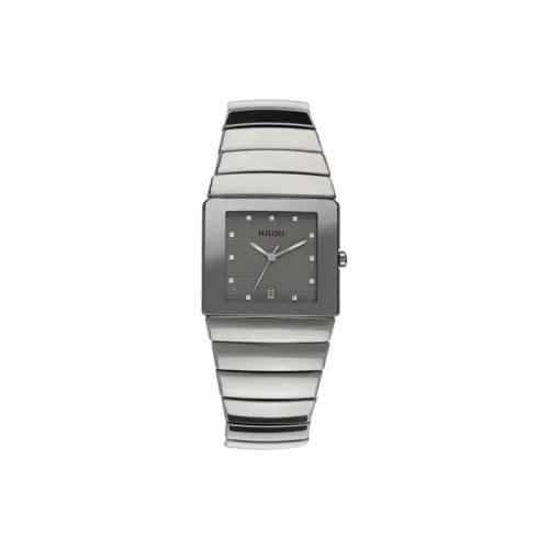 RADO Кварцевый механизм Мужские часы Часы 28 мм Серый циферблат Керамические корпуса Керамический ремешок