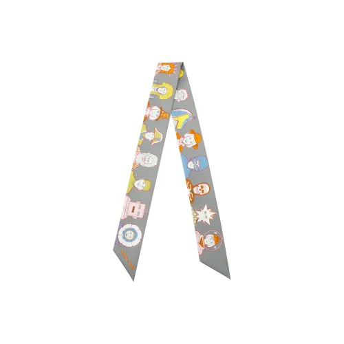 HERMES Шелковые шарфы Унисекс Серый