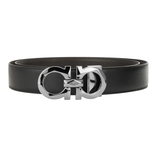 Ferragamo Ремни из коровьей кожи Мужской Черный Ширина 3,5 см