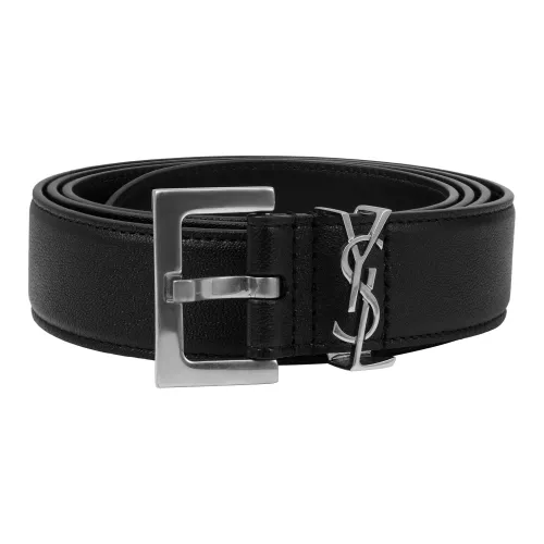 SAINT LAURENT Sheepskin Belt Unisex Black Width 3cm SAINT LAURENT Овчина Ремень Унисекс Черный Ширина 3 см