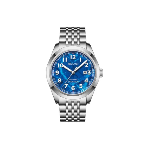 ZBIOLAND Автоматический механический механизм ремешок из нержавеющей стали мужские часы серебристый циферблат модель ZBL1101