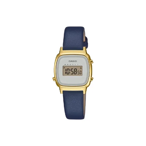 CASIO Кварцевый механизм ремень из натуральной кожи женские часы серый циферблат модель LA670WFL 2JF