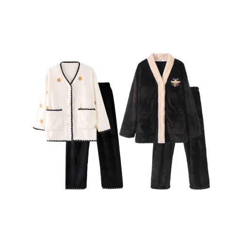 Chun Xi Пижамный комплект унисекс белый черный