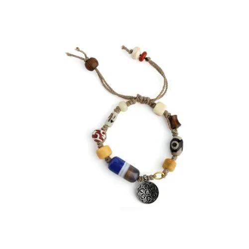 LIJING 3 Eye Бусина Дзи Нефрит Браслеты Унисекс Цветное Покрытие