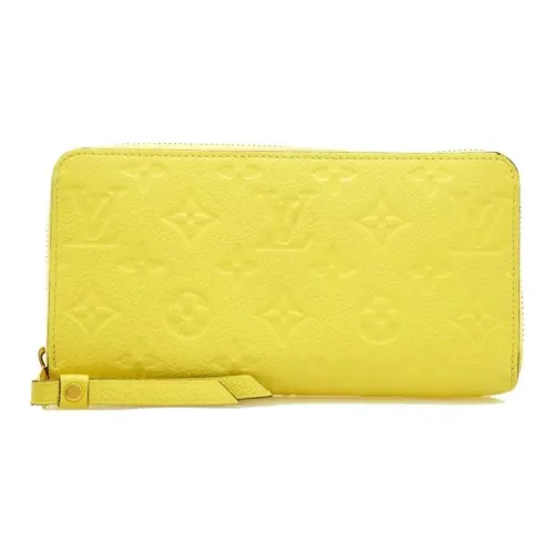 LOUIS VUITTON Zippy Monogram Empreinte Кожа Кошелек Стандартный Унисекс Лимон