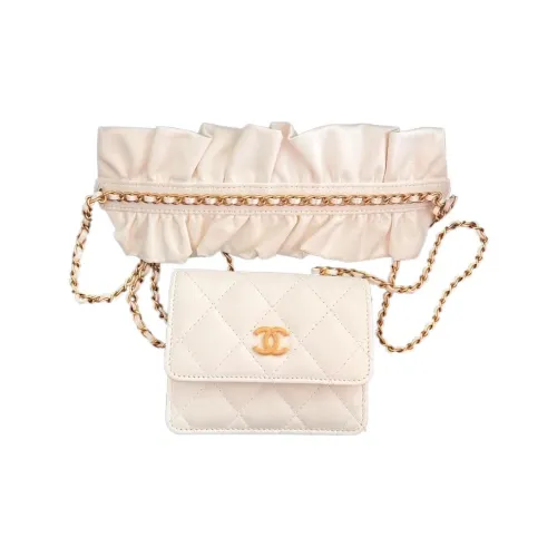 CHANEL Чехол для телефона из овчины Сумка через плечо Женская Белая