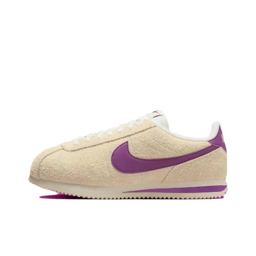 Nike Cortez Slip-on Resistant Low Top Повседневные Беговые кроссовки Унисекс Бежевый Фиолетовый