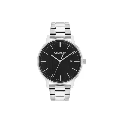Calvin Klein Timeless Наручные часы Кварцевый механизм Стальной ремешок 43 мм Черный циферблат Мужские часы Коробка доступна для покупки
