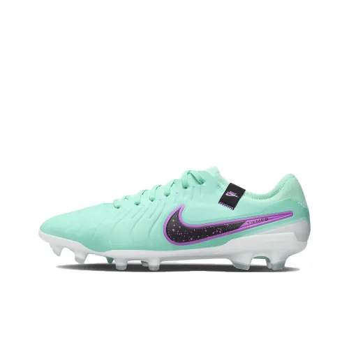 Nike Tiempo Legend 10 FG Твердый грунт противоскользящие устойчивые к истиранию легкие футбольные бутсы мужские белые и зеленые