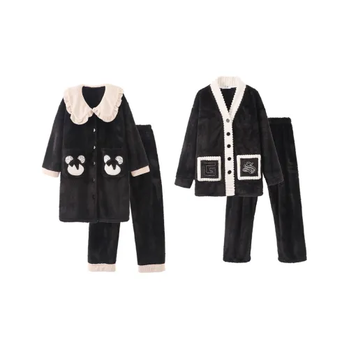 Chun Xi Pajama Комплект Унисекс Черные оттенки Французский Дизайн Стиль