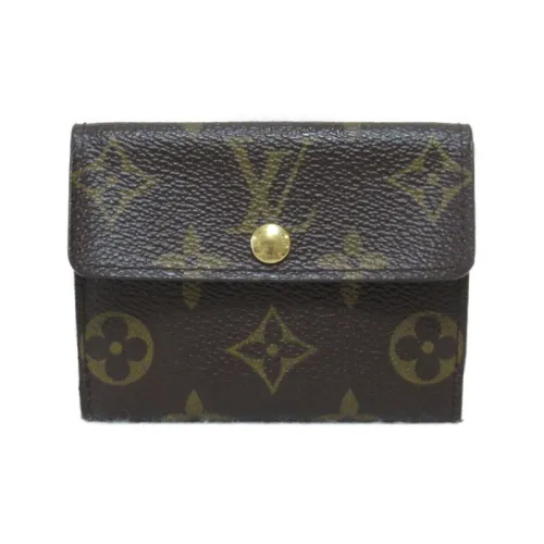 LOUIS VUITTON Покрытый холст Кошелек Унисекс Коричневый