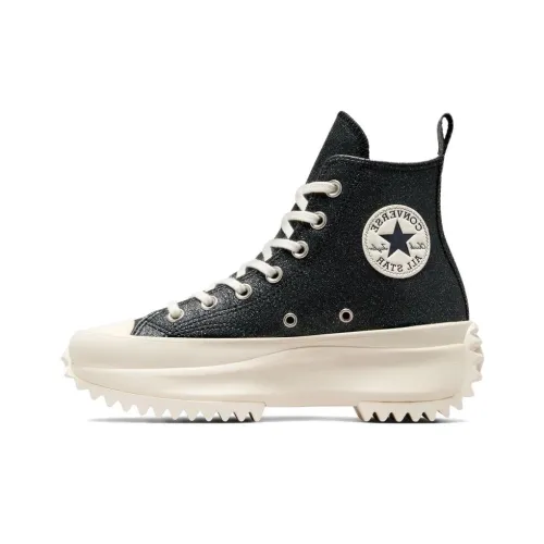 Converse Run Star Hike Устойчивые к истиранию Дышащие Амортизирующие Высокие Кеды Унисекс Черные