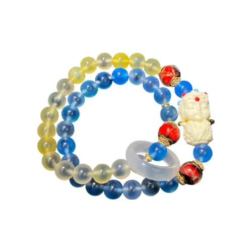 LIJING Цветное стекло Нефрит Браслеты Унисекс Цветное стекло