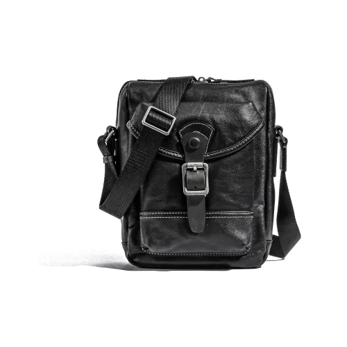 Ace Paul Сумка через плечо из коровьей кожи среднего размера мужская черная