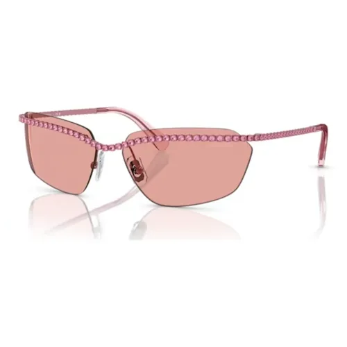 Swarovski Металл Кристалл Нерегулярная форма Солнцезащитные очки Женские Розовый