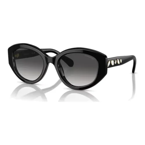 Swarovski Dextera Ацетат Кристалл Нерегулярная форма Солнцезащитные очки Женские Черный