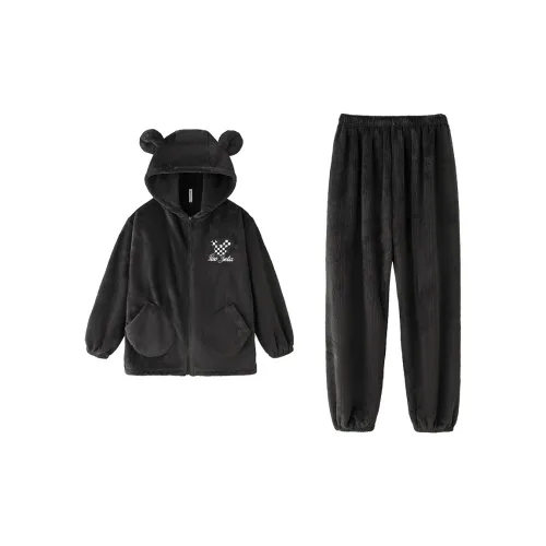 X QINGE Черный мужской комплект пижам