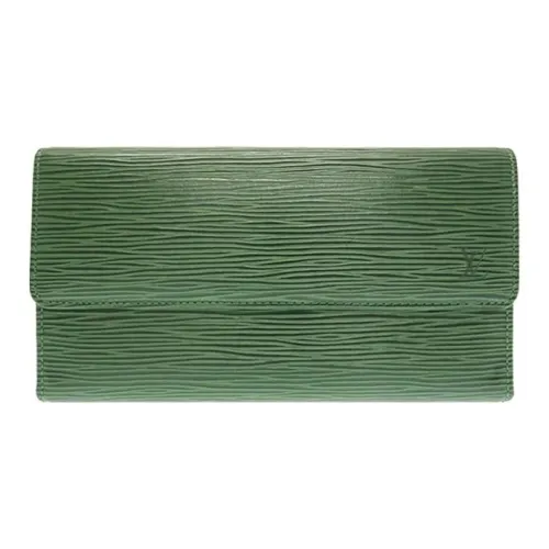 LOUIS VUITTON Кошелек из кожи EPI женский Borneo зеленый