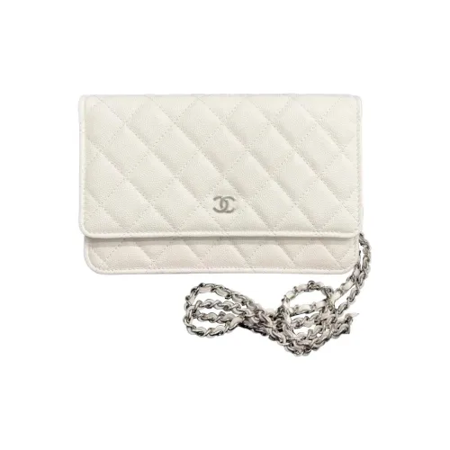 CHANEL WOC с рельефной телячьей кожей сумка с клапаном сумка через плечо женская белая