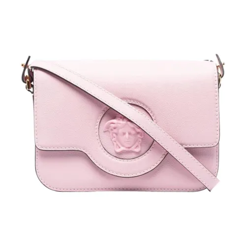 VERSACE Сумка через плечо из коровьей кожи женская светло-розовая