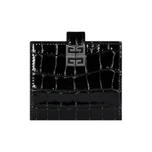 GIVENCHY 4G Телячья кожа Кошелек Маленький Мужской Черный