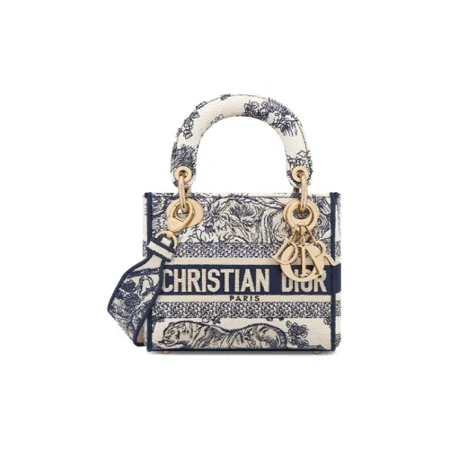 DIOR LADY D Лайт Jouy Принт Вышивка Сумка Lady Dior Сумка через плечо Сумка Мини Женская